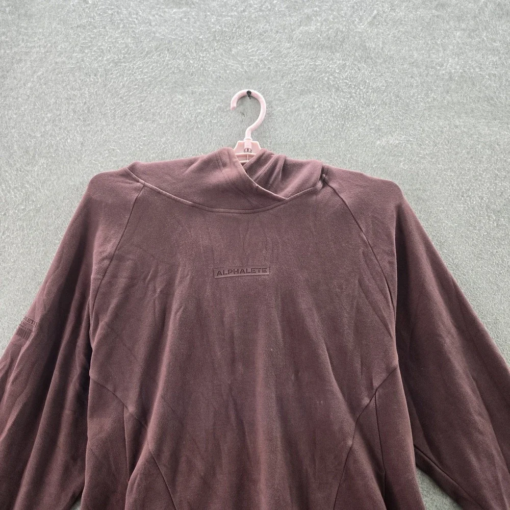 Alphalete Women Sweatshirt L Burgundy Activewear‎ Logo Identity Pro Pullover